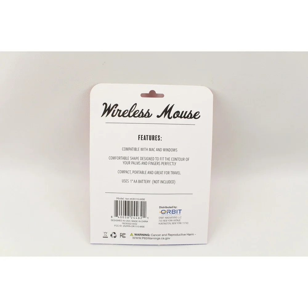 New Orbit Innovations Wireless Mouse w/ Scroll Wheel Compatible Mac/PC Blue/Wht - Picture 2 of 3